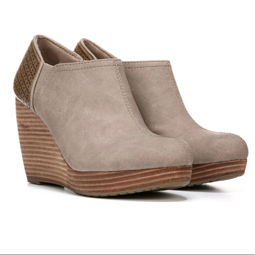 Dr scholl’s harlow wedge bootie - 9 - taupe - memory foam